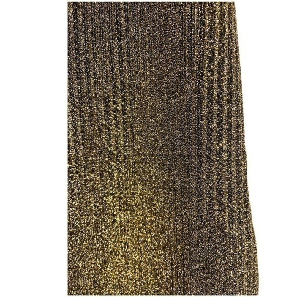 ZARA TRAFALUC Gold Metallic Mini Shift Dress Mock Neck - Picture 3 of 11
